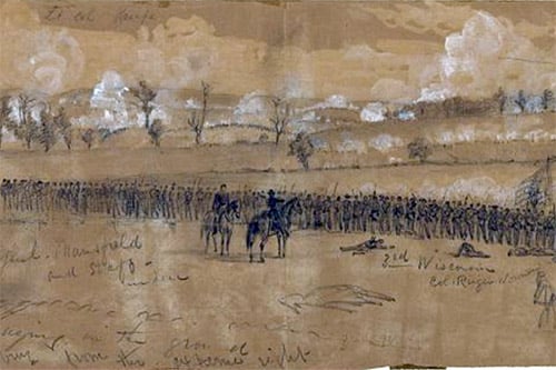 Mansfield at Antietam painting