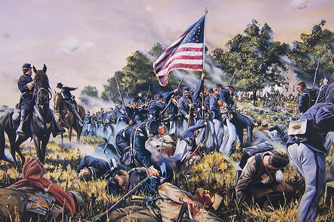 Civil War Painting No Time for Prayer